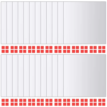 24 darabos, négyzetes tükörcsempe készlet