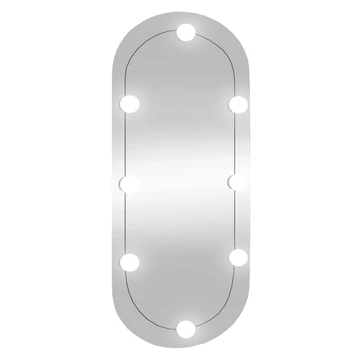ovális üveg falitükör LED fényekkel 35 x 80 cm