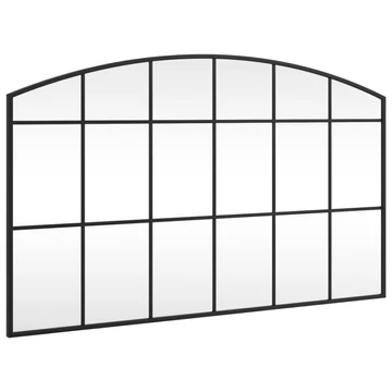 fekete ívelt vas fali tükör 100 x 60 cm