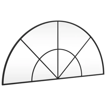 fekete ívelt vas fali tükör 100 x 50 cm