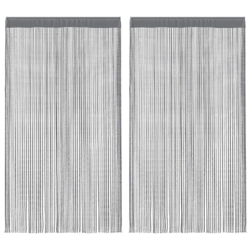 2 db antracit színű zsinóros függöny 100 x 250 cm