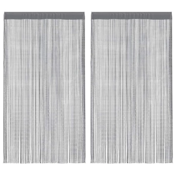 2 db antracit színű zsinóros függöny 140 x 250 cm