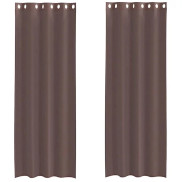 2 db barna fátyolfüggöny rojtokkal 140x300 cm