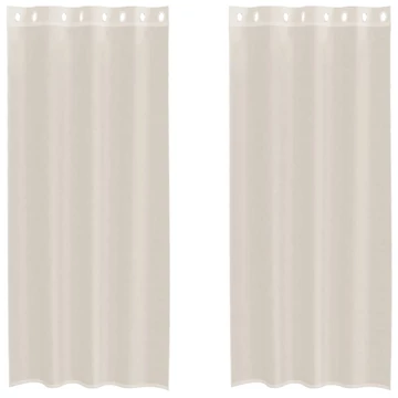 2 db krémszínű fátyolfüggöny rojtokkal 140x245 cm