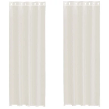 2 db krémszínű fátyolfüggöny rojtokkal 140x260 cm