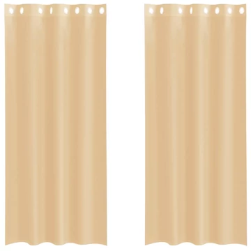 2 db homokszínű fátyolfüggöny rojtokkal