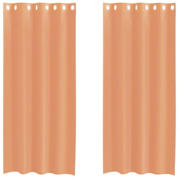 2 db terrakotta színű voile fátyolfüggöny rojtokkal