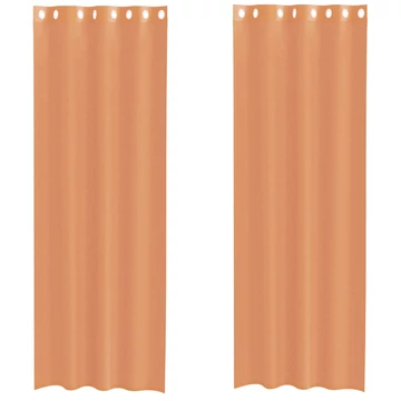 2 db terrakotta színű voile fátyolfüggöny rojtokkal