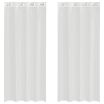 2 db fehér fátyolfüggöny rojtokkal