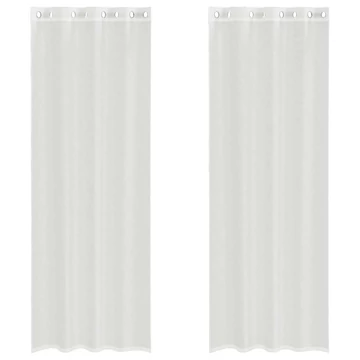 2 db fehér fátyolfüggöny rojtokkal