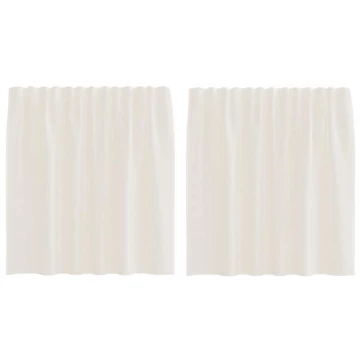 2 db krém színű voile függönyök rúd zsebekkel