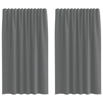 2 db sötétszürke voile függönyök rúd zsebekkel