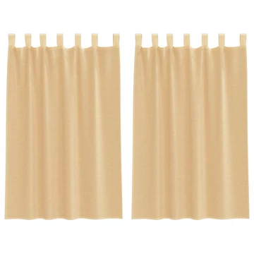 2 db homokszínű voile függönyök rúd zsebekkel