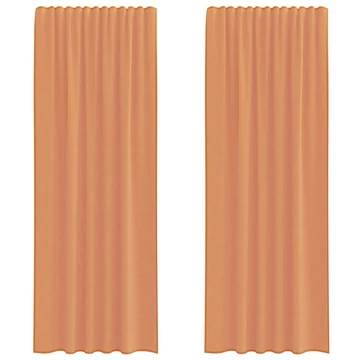 2 db terrakotta voile függönyök rúd zsebekkel