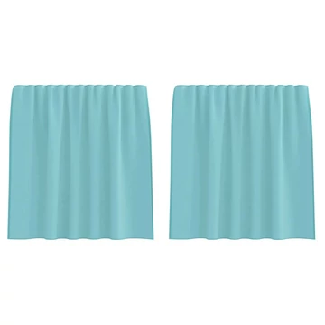 2 db türkizkék voile függönyök rúd zsebekkel