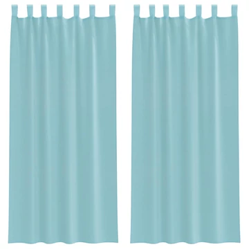 2 db türkizkék voile függönyök rúd zsebekkel