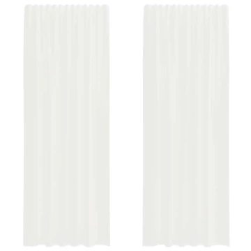 2 db fehér voile függönyök rúd zsebekkel