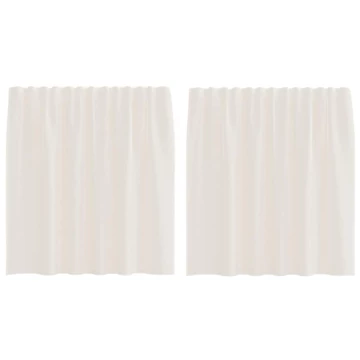 2 db krém színű fátyolfüggöny fülecske tetejével 140x260 cm