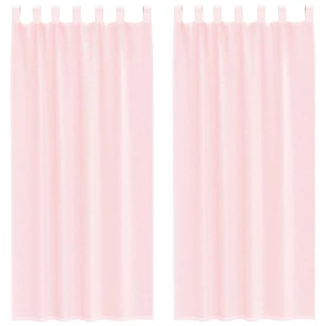 2 db világos Rózsaszínű fátyolfüggöny hurokkal 140x225 cm