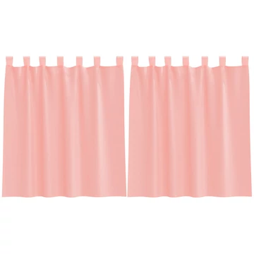 2 db Rózsaszín fátyolfüggöny hurokkal 140x140 cm