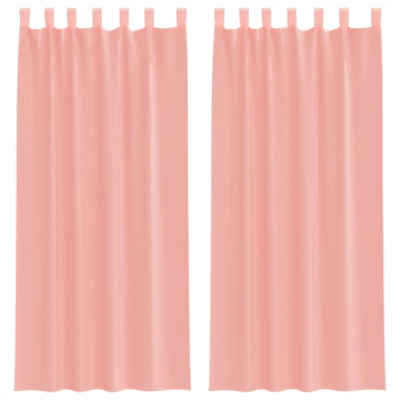 2 db Rózsaszín fátyolfüggöny hurokkal 140x225 cm