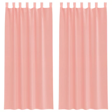 2 db Rózsaszín fátyolfüggöny hurokkal 140x245 cm