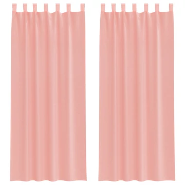 2 db Rózsaszín fátyolfüggöny hurokkal 140x260 cm