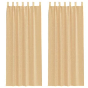 2 db homokszínű fátyolfüggöny hurokkal 140x260 cm
