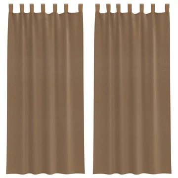2 db világosbarna fátyolfüggöny hurokkal 140x245 cm