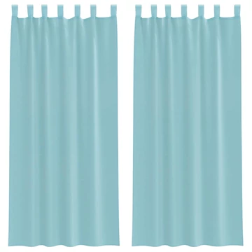 2 db türkizkék fátyolfüggöny hurokkal 140x225 cm