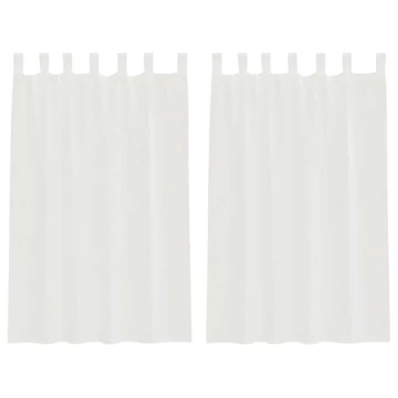2 db fehér fátyolfüggöny hurokkal 140x175 cm