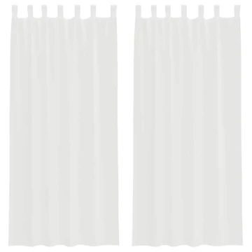 2 db fehér fátyolfüggöny hurokkal 140x245 cm