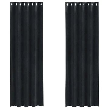 Sötétítő függöny 2 db Fekete 140 x 260 cm Bársony