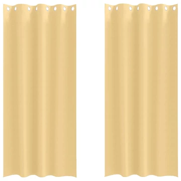 Fekete Függöny Gyűrűkkel 2 db Bézs 260 x 140 cm Poliészter