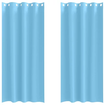 Fekete Függöny Gyűrűkkel 2 db Világoskék 245 x 140 cm