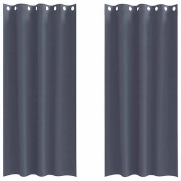 Fekete Függöny Gyűrűkkel 2 db Antracit 260 x 140 cm Poliészter