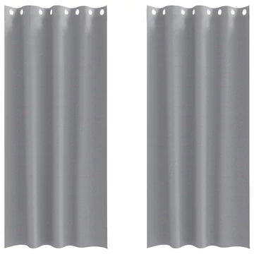 Fekete Függöny Gyűrűkkel 2 db Világosszürke 245 x 140 cm