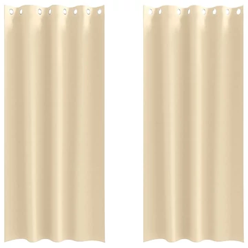 Fekete Függöny Gyűrűkkel 2 db Krém 245 x 140 cm Poliészter