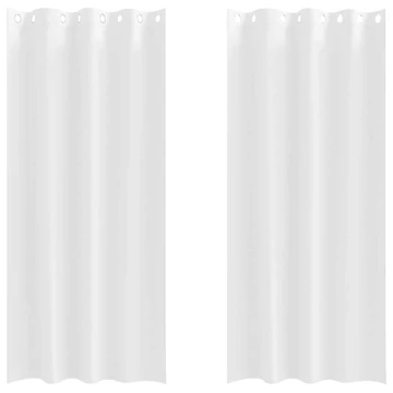 Fekete Függöny Gyűrűkkel 2 db Tiszta Fehér 245 x 140 cm