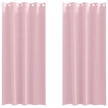 Fekete Függöny Gyűrűkkel 2 db BabaRózsaszín 225 x 140 cm