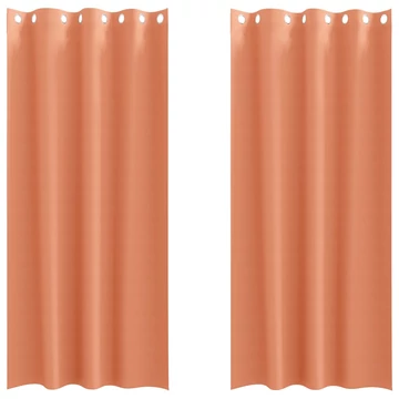 Fekete Függöny Gyűrűkkel 2 db Terrakotta 260 x 140 cm