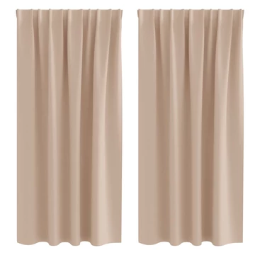 Fekete Függöny Gyűrűkkel 2 db Tópszínű 175 x 140 cm Poliészter