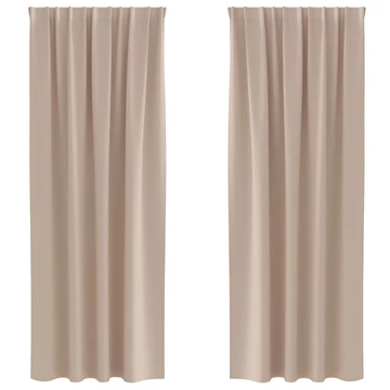 Fekete Függöny Gyűrűkkel 2 db Tópszínű 245 x 140 cm Poliészter