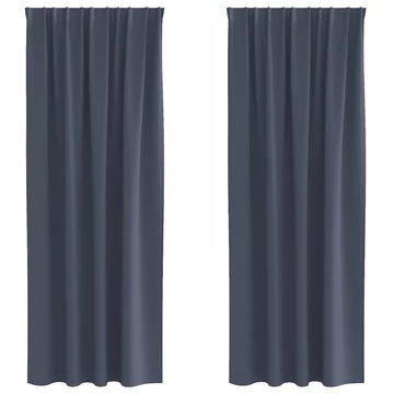 Fekete Függöny Gyűrűkkel 2 db Antracit 245 x 140 cm Poliészter