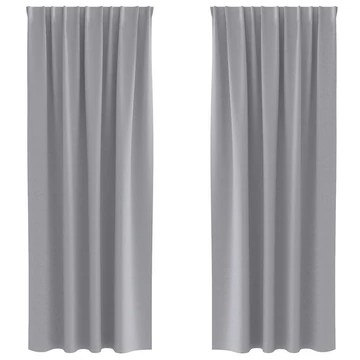 Fekete Függöny Gyűrűkkel 2 db Világosszürke 245 x 140 cm