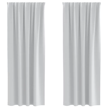 Fekete Függöny Gyűrűkkel 2 db Halvány szürke 260 x 140 cm