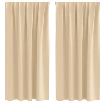 Fekete Függöny Gyűrűkkel 2 db Krém 175 x 140 cm Poliészter