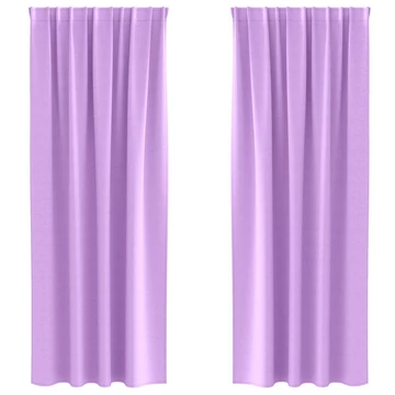 Fekete Függöny Gyűrűkkel 2 db Lila 245 x 140 cm Poliészter