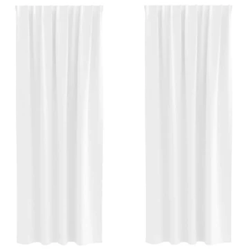 Fekete Függöny Gyűrűkkel 2 db Tiszta Fehér 245 x 140 cm