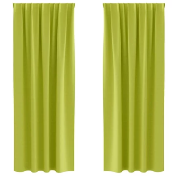 Fekete Függöny Gyűrűkkel 2 db Zöld 245 x 140 cm Poliészter